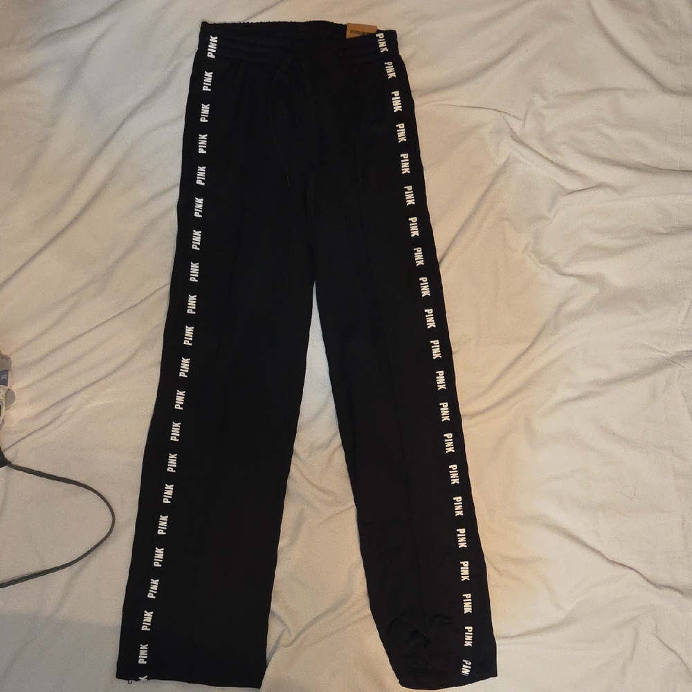 Active USA Black Pants with White Accents